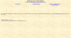 Desktop Screenshot of hermitagepublishers.com